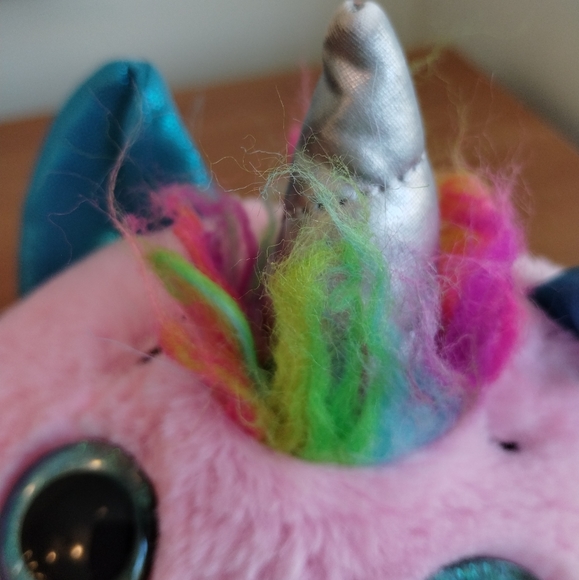 Zuru Rainbowcorns Plush Pink Cat Unicorn Silver Heart on Stomach Stuffed Toy 10" - Picture 16 of 16